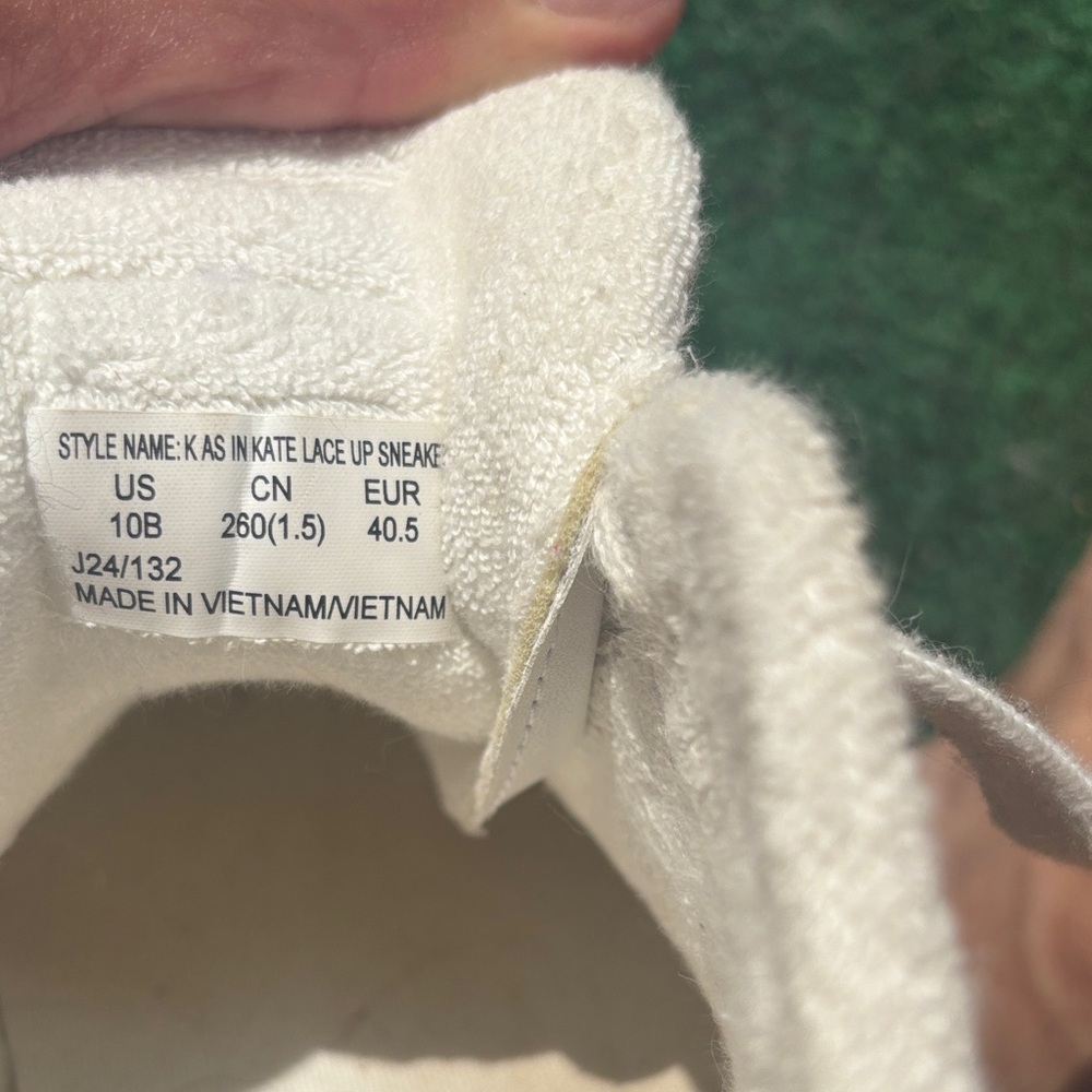 kate spade Cream White Lace-Up Sneakers with Logo Tongue - Picture 4 of 14